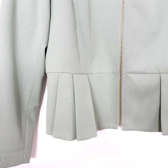 TAHARI • Mint green zip up blazer jacket - Picture 5 of 5
